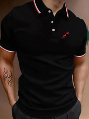 Men's Golf Shirt Arrow Pattern Short Sleeve Tennis Shirt
