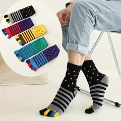 Men's Split Toe Tabi Socks Crew Novelty Anti odor Sweat Absorption