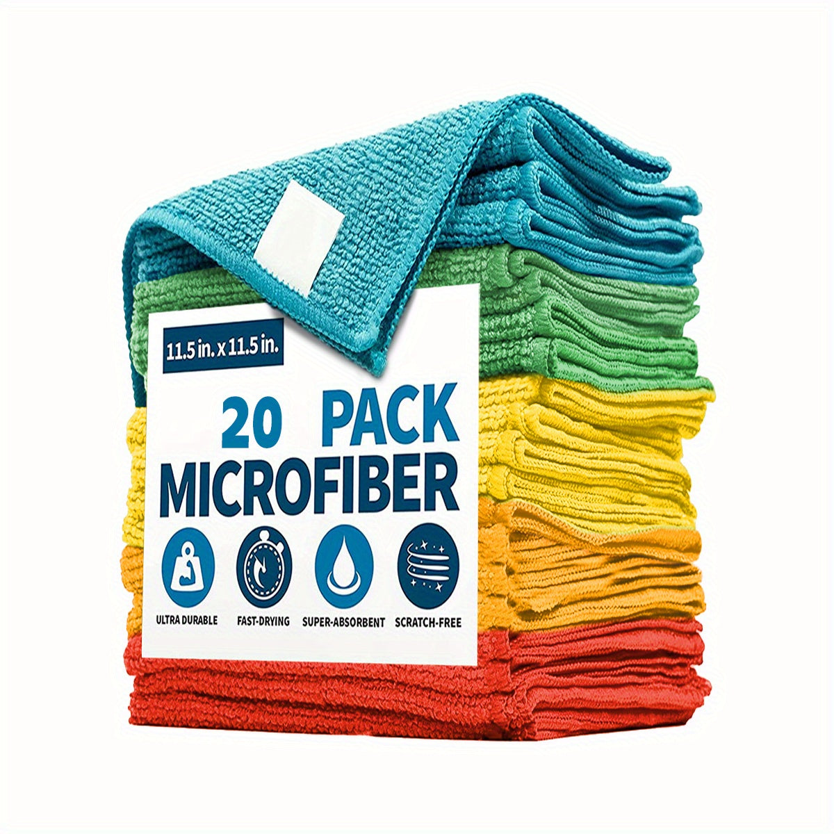 10pcs Microfiber Cleaning Cloth Towels - Reusable Lint-free Kitchen Supplies