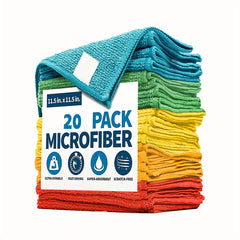10pcs Microfiber Cleaning Cloth Towels - Reusable Lint-free Kitchen Supplies
