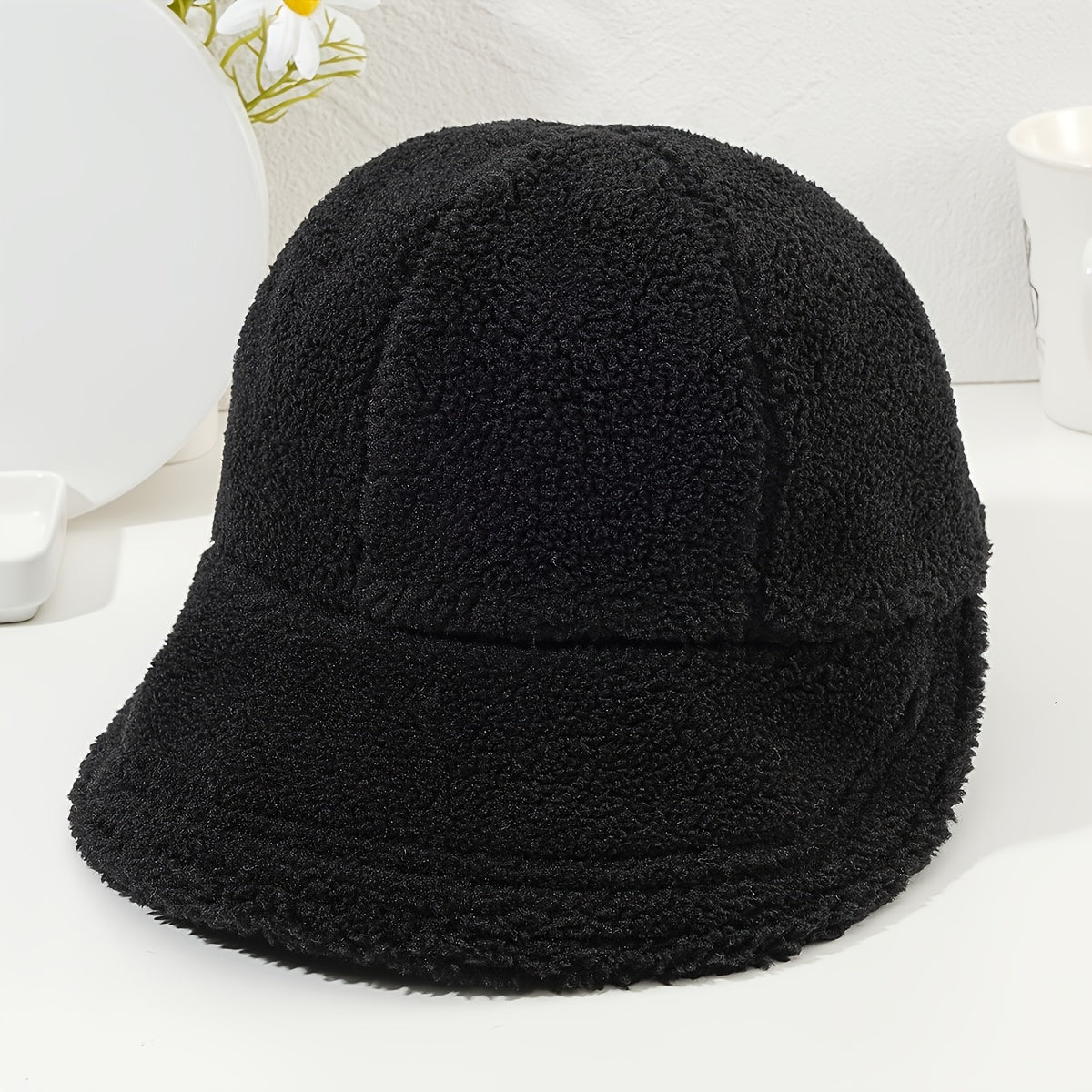 Lamb Wool Fisherman Hat Fleece Warm Unisex Baseball Cap Autumn