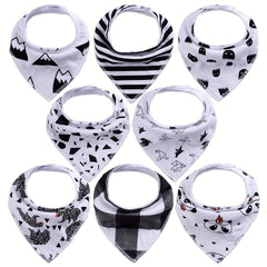 8pc Baby Cotton Bandana Bibs for Drooling Teething
