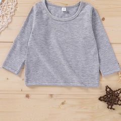 Kid's All Match Round Neck Pullover Top Long Sleeve Casual Sweatshirt