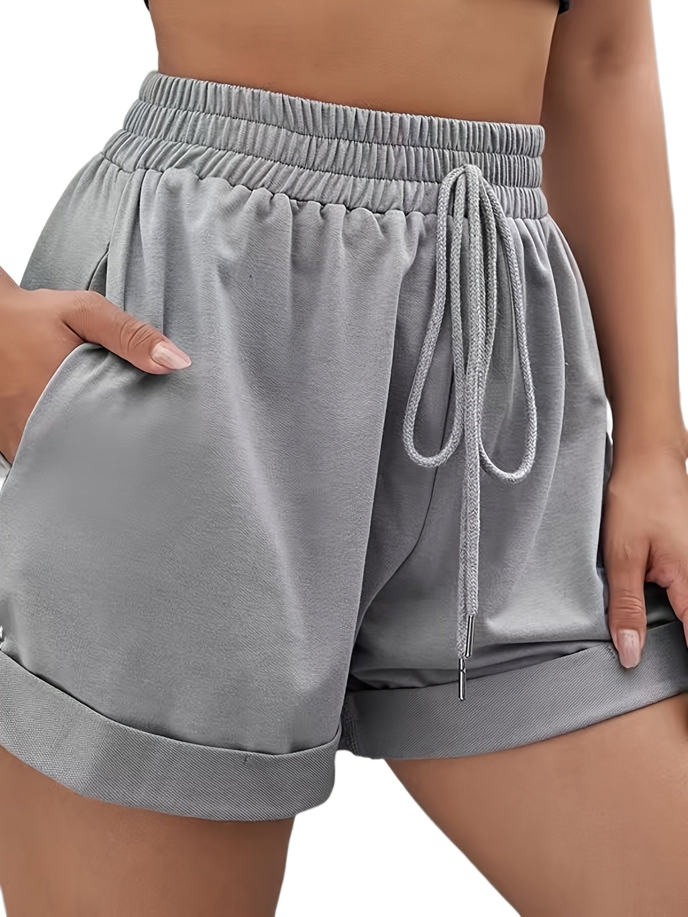 Dual Pockets Drawstring Shorts for Women