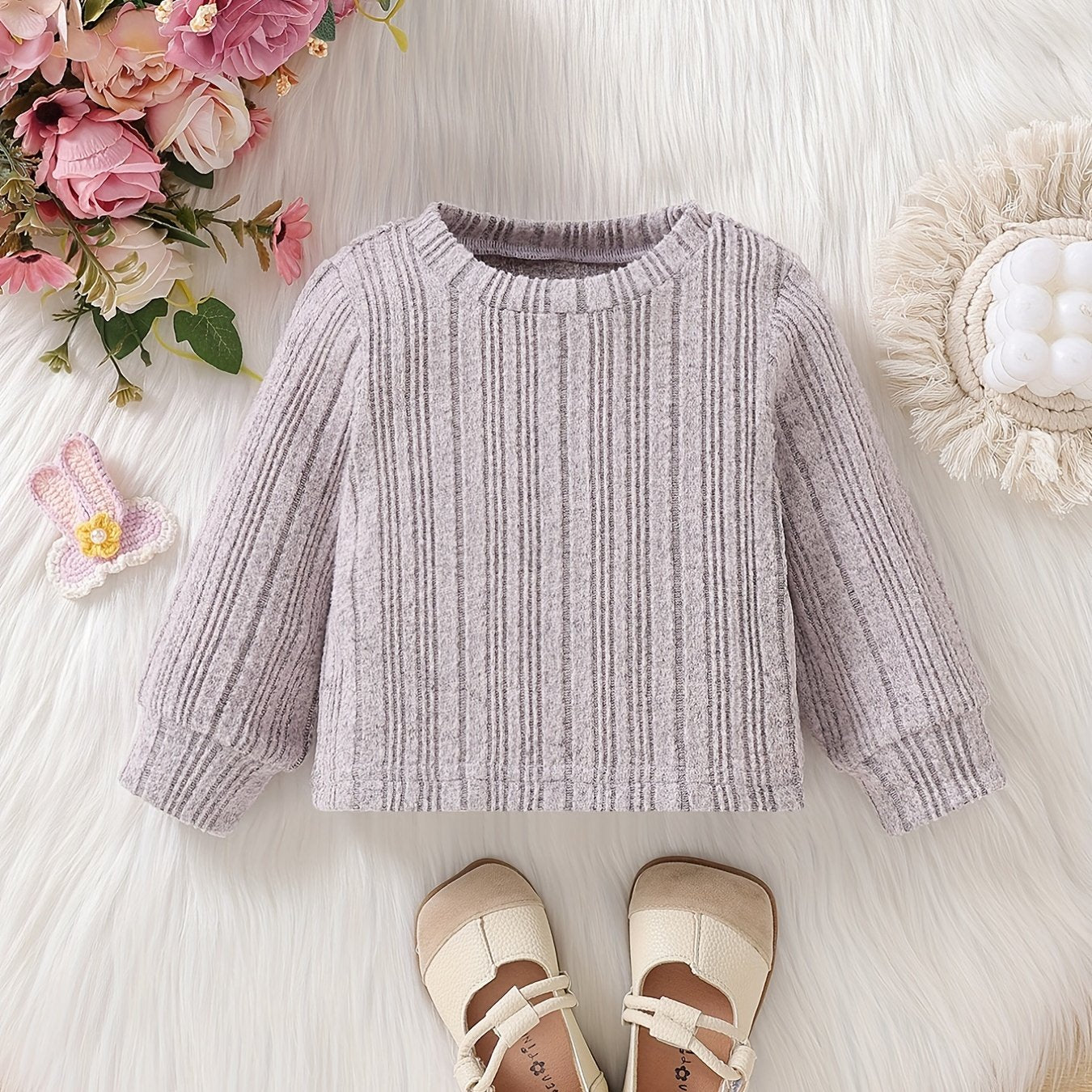 Baby Girls Casual Knit Bottoming Shirt Kids Pullover