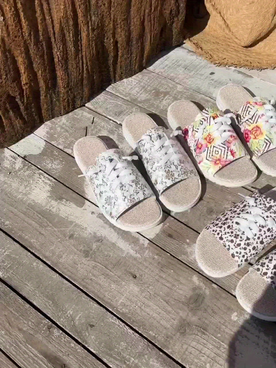 Floral Pattern Flat Sandals Women's Comfortable Slip-on Summer Shoes