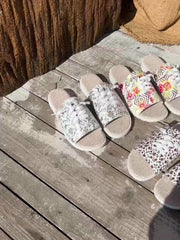 Floral Pattern Flat Sandals Women's Comfortable Slip-on Summer Shoes