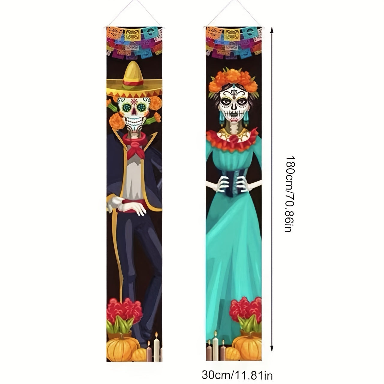 Christmas Couplets Door Curtains with Clips