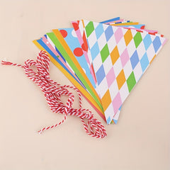 Party Decoration Pull Flag Triangle Flag Paper Pennant Bunting
