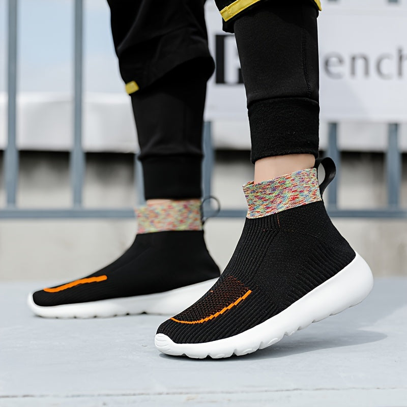 Men's Woven Knit Breathable Sneakers Non Slip Soft Sole Shoes