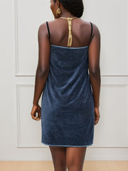 Cozy Fuzzy Nightdress V Neck Sleep Dress Women's Sleepwear
