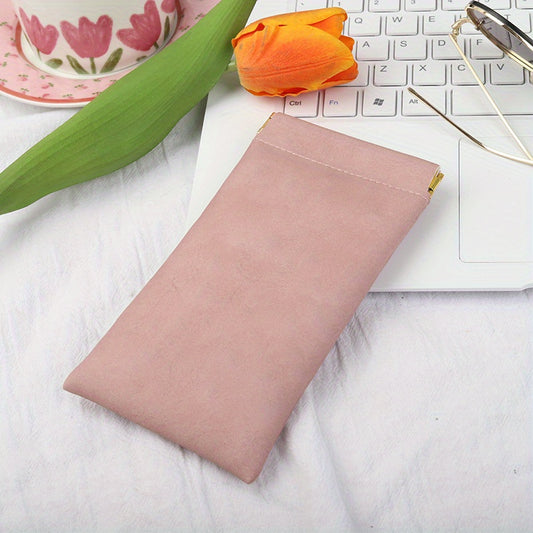 Soft Squeeze Eyeglasses Case PU Leather Glasses Pouch Travel Glasses Case