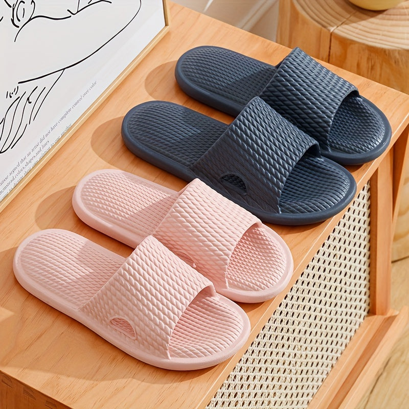 Women's Solid Pillow Slides Open Toe Non slip Home Slides