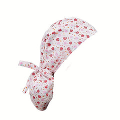 Ponytail Work Cap Casual Scrub Cap For Long Hair Printed Beanie Nurse
