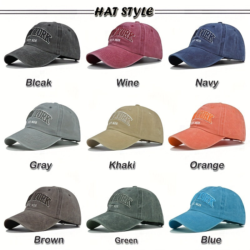 YORK Embroidery Baseball Cap Sports Hat Adjustable Sunscreen Dad Hats