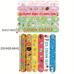 12pcs Donut Ice Cream Slap Bracelets Kids Party Favors