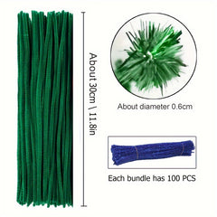 100pcs Polyester Hair Root Hair Strip Twist Sticks for Handcraft Artworks