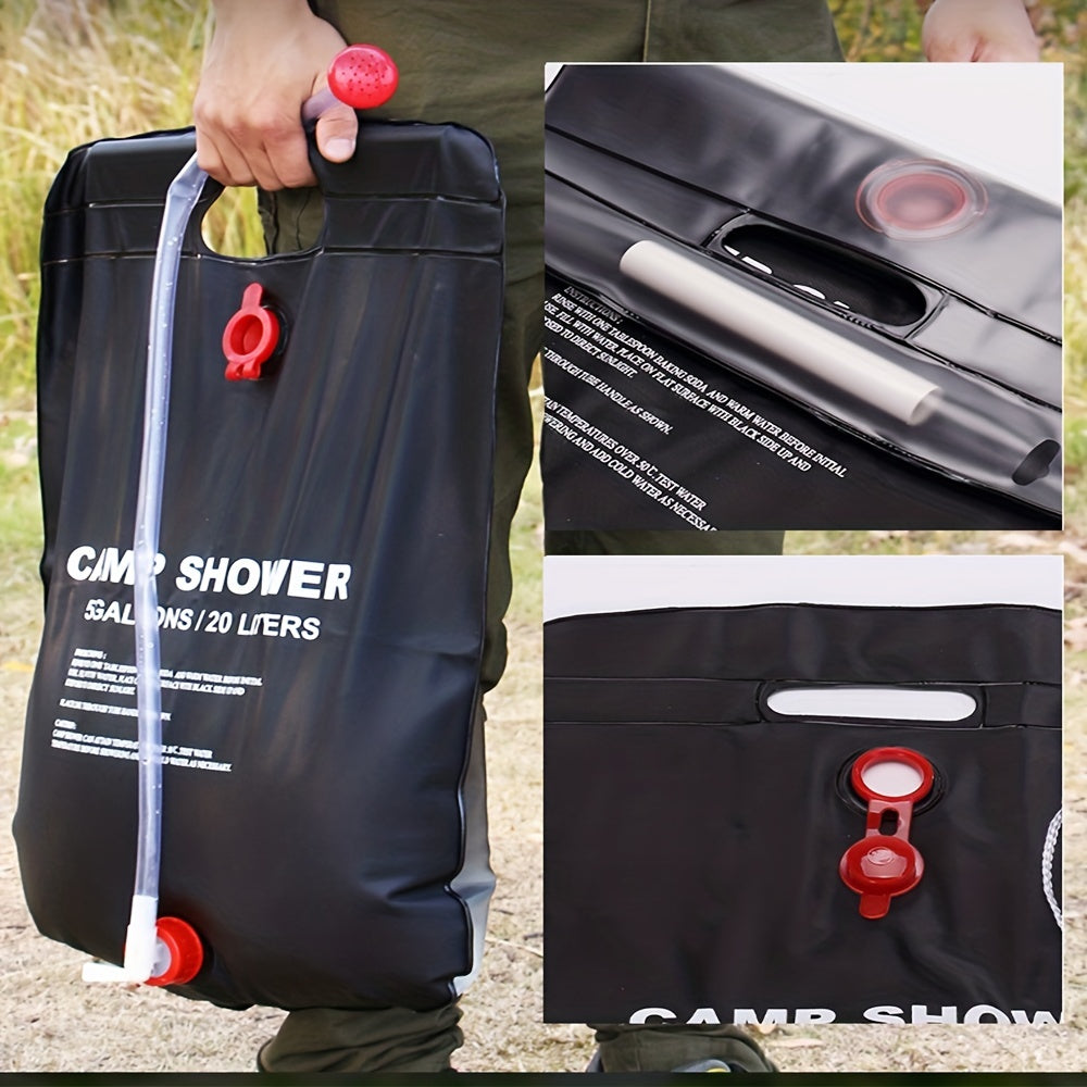 20L Solar Portable Camping Shower Bag with Hose & Shower Head