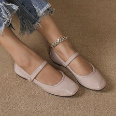 Women's Square Toe Flat Shoes Lightweight Ankle Strap Shoes