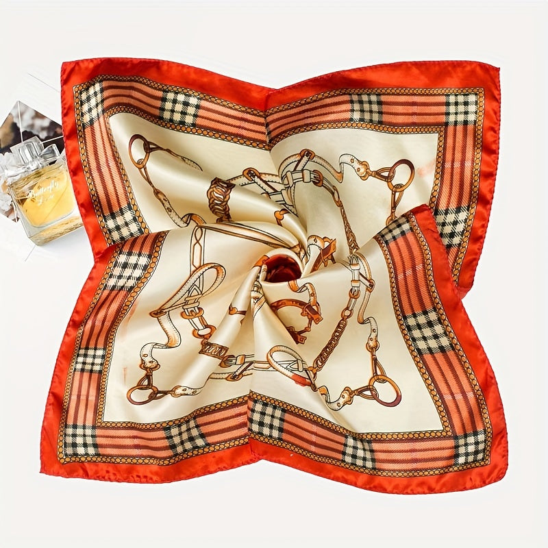 Graphic Bandana Silk Scarf Casual Shawl