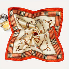 Graphic Bandana Silk Scarf Casual Shawl