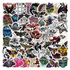 60pcs Ghost Moth Insect Stickers Waterproof Halloween Stickers