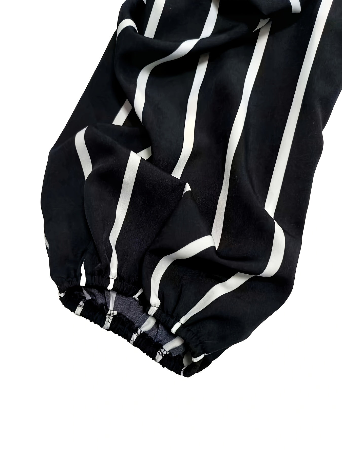 Stripe Print V Neck Knee Length Dress