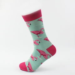 2pairs Flamingo Socks Novelty Christmas Stockings Women's Hosiery