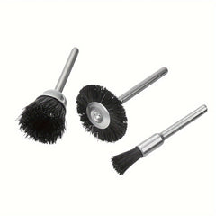 9pcs Soft Nylon Bristle Brushes Cleaning Set 3mm Shank Rotar Accessories