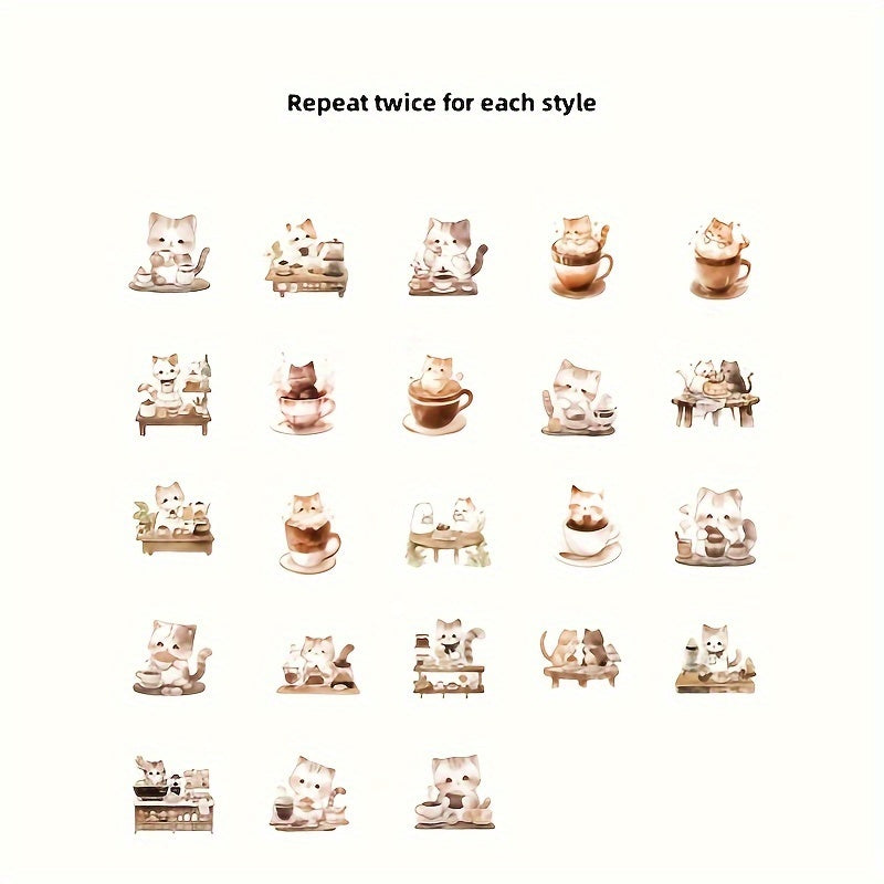 46pcs Animal Stickers Pack - DIY Journal Decoration Adhesive Sealing Stickers