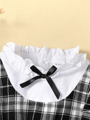 Toddler Girls Plaid Long Sleeve Dress Baby Kids Clothes