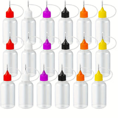 18pcs Needle Tip Glue Applicator Bottles Set 30ML Squeeze Bottle Mini Funnel