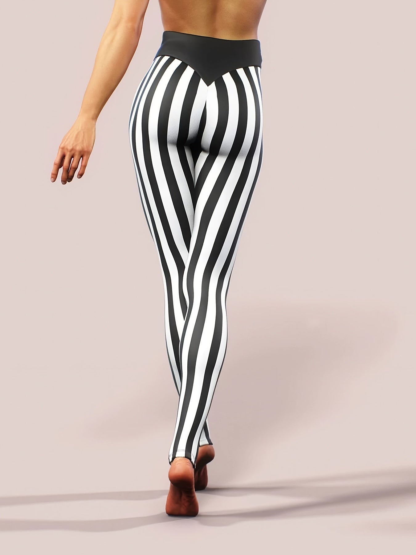 Striped Stretch Fitness Leggings