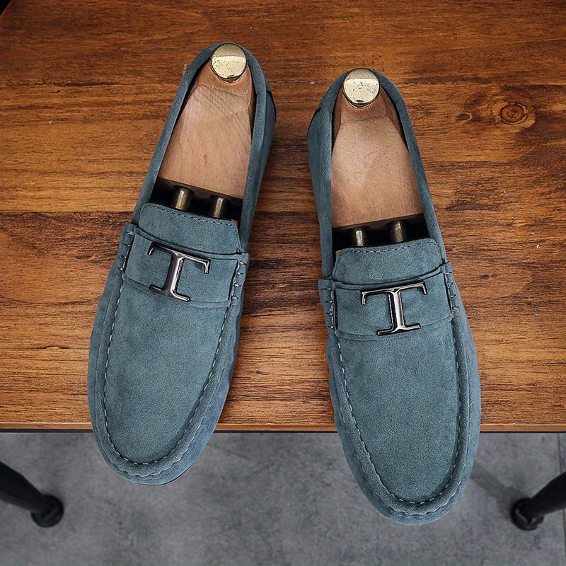 Men's Letter Decor Loafer Shoes Non-slip Driving Shoes