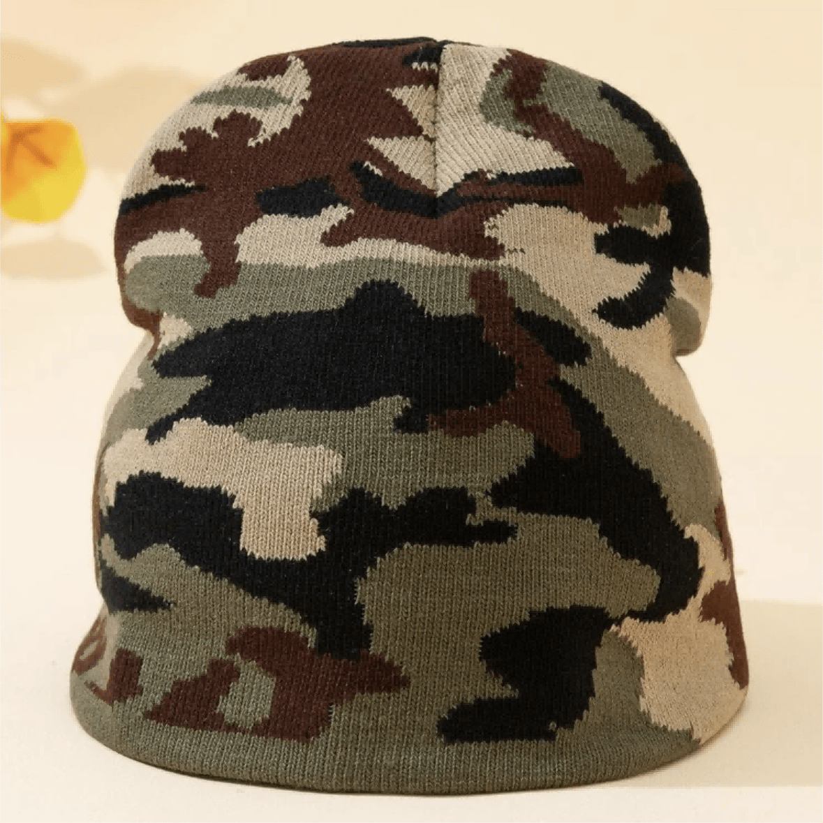 Y2K Gothic Camouflage Jacquard Wool Acrylic Knitted Hat Women Beanie