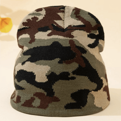 Y2K Gothic Camouflage Jacquard Wool Acrylic Knitted Hat Women Beanie