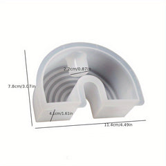 DIY Crystal Epoxy Resin Mold Rainbow Arch Candle Holder Silicone Mold