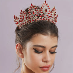 Baroque Crown and Tiara Golden Crystal Bride Wedding Queen Crowns Decorative