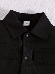 Toddler Baby Boy Casual 3pcs Set Dress Shirt Romper Pants
