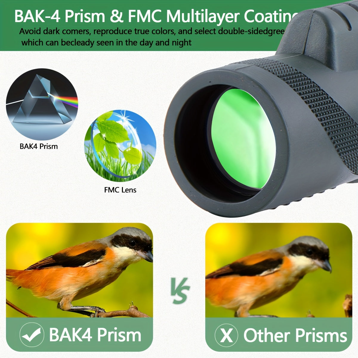 Compact HD Monocular for Adults - High Power Handheld Monoscope