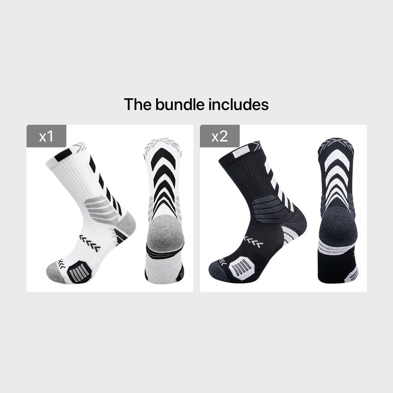 Men's Compression Athletic Crew Socks for Running Hiking Football Basketball