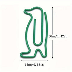 100 Penguin Paper Clips, Colorful Wire, Animal Shaped, Creative Office Supplies
