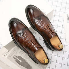 Men's Brogue Wingtip Derby Shoes Lace up Front Dress Shoes
