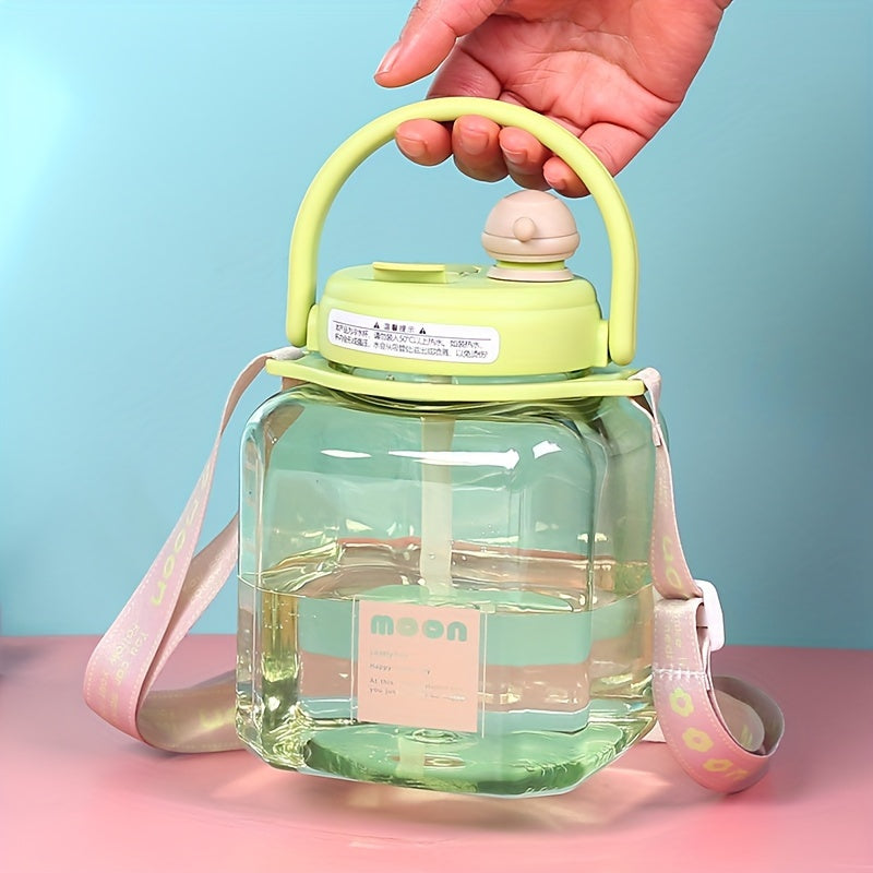 1200ml Square Belly Cup Portable Water Bottle Leakproof Large Capacity
