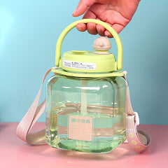 1200ml Square Belly Cup Portable Water Bottle Leakproof Large Capacity