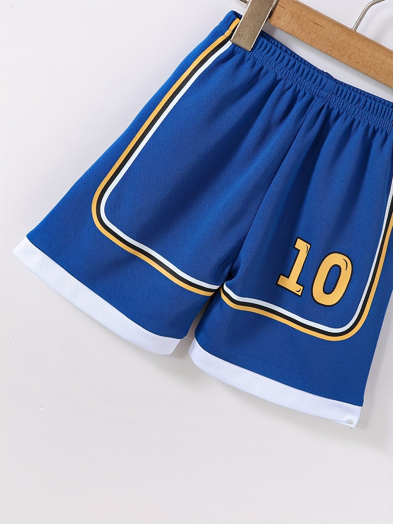 Boys Basketball Set Sleeveless Shirt and Shorts for Summer Training 10 Print