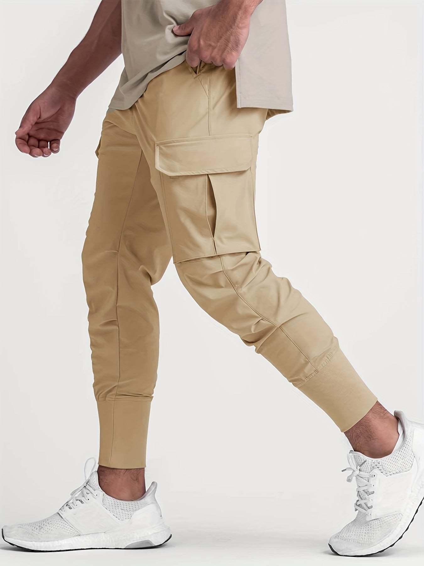 Spring Men's Outdoor Trousers Quick drying Breathable Elastic Fitness Beam Foot