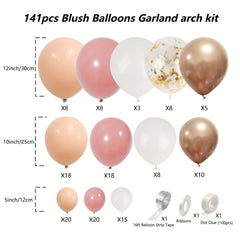 141pcs Blush Balloons Garland Arch Kit for Girls Baby Shower Decor