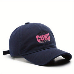 Washed Letters Embroidered Peaked Cap Sunscreen Baseball Cap