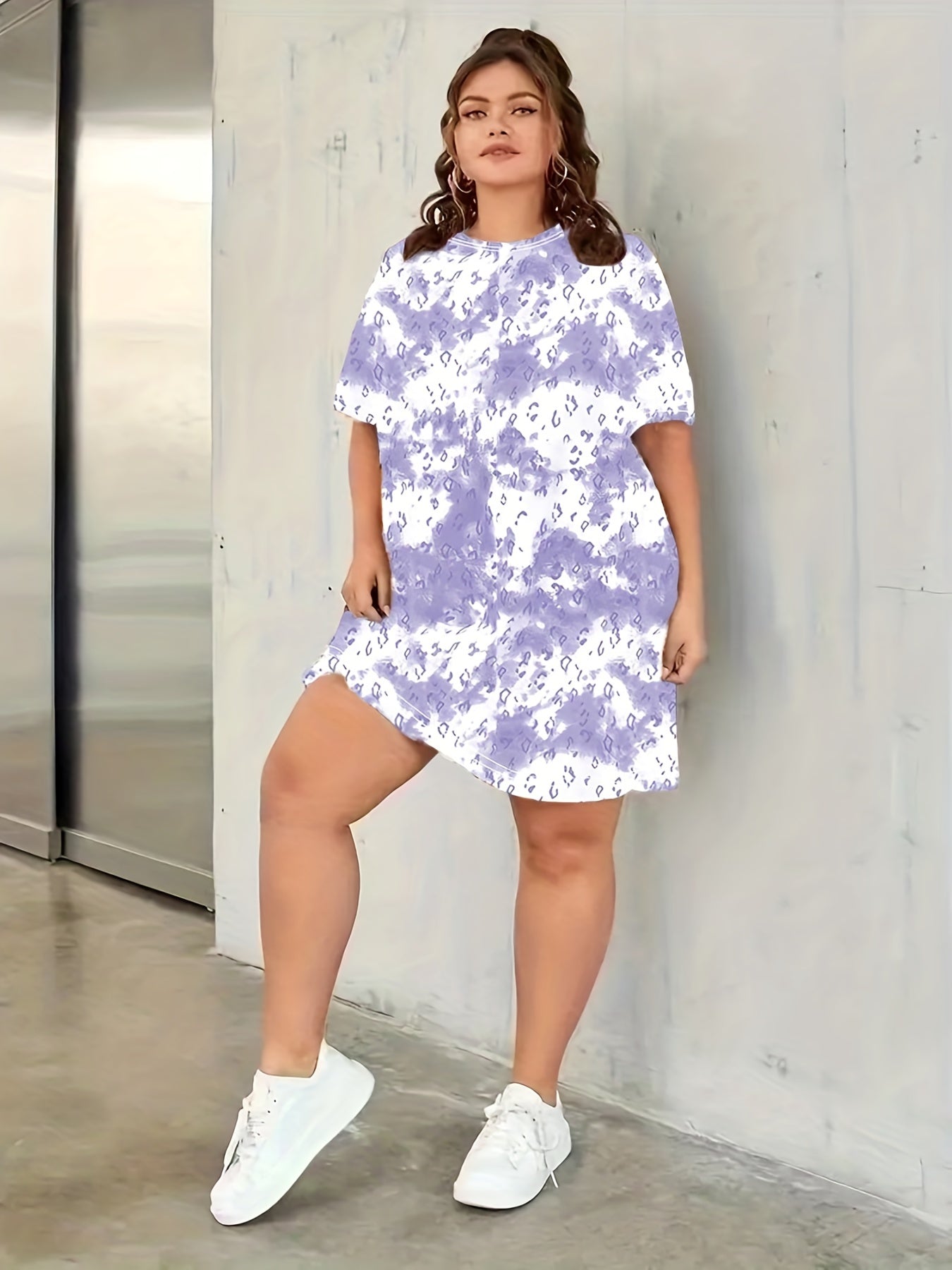 Tie Dye Round Neck Tee Nightdress